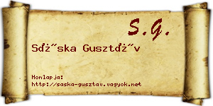 Sáska Gusztáv névjegykártya